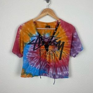 Stüssy tie dye women’s crop top